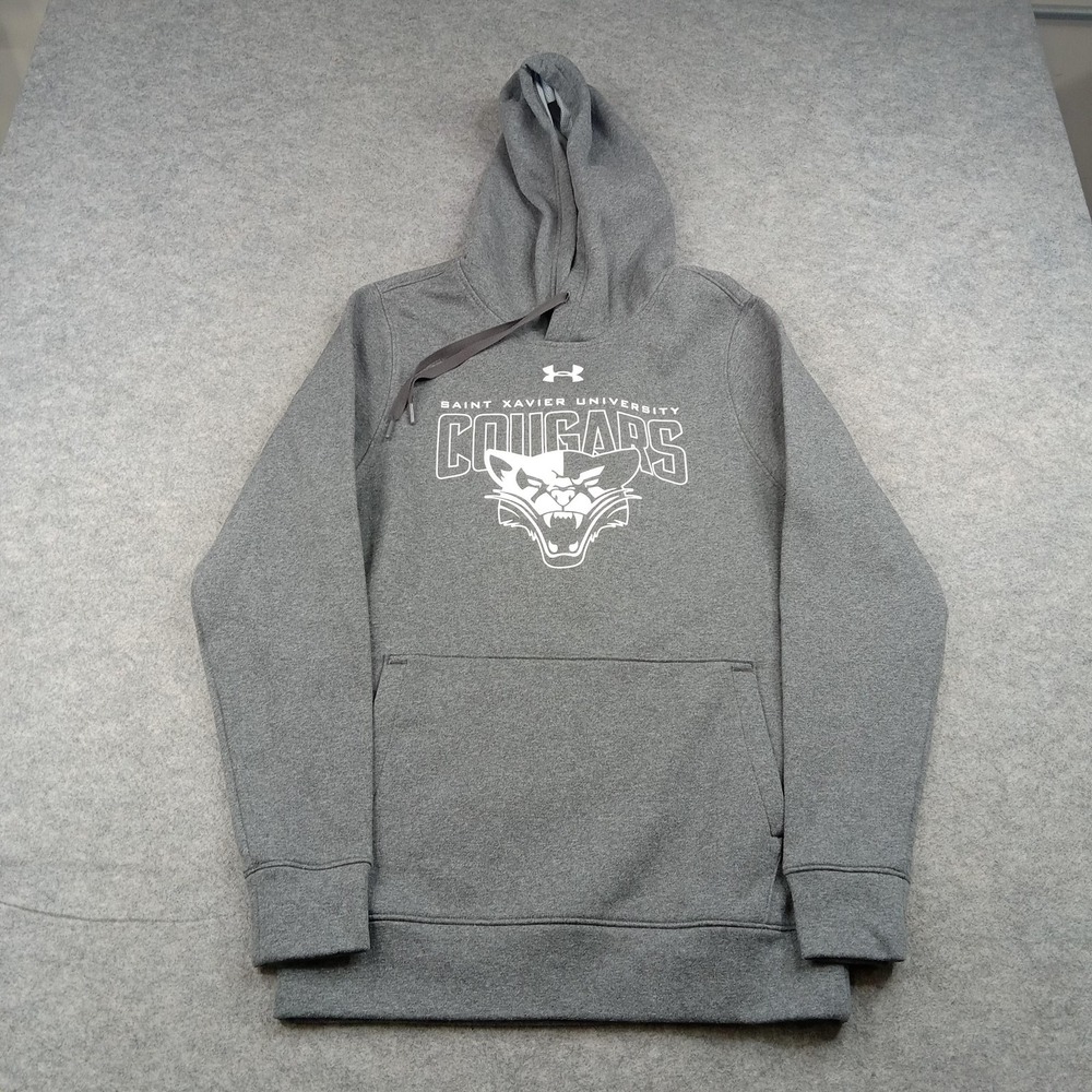 Under Armour Hoodie Mens XS Gray Saint Xavier Cougars Fleece Sweatshirt 1300123